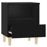 Bedside Cabinet Black 40x35x50 cm - Close-Up Angle