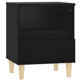 Bedside Cabinets 2 pcs Black 40x35x50 cm - Rear View