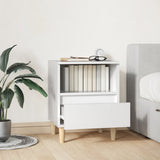 Bedside Cabinet High Gloss White 40x35x50 cm