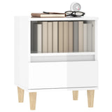 Bedside Cabinet High Gloss White 40x35x50 cm - Top-Down View