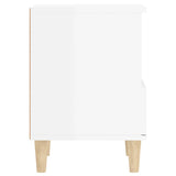 Bedside Cabinet High Gloss White 40x35x50 cm - Low Angle