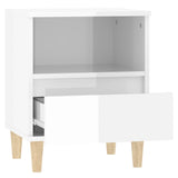 Bedside Cabinets 2 pcs High Gloss White 40x35x50 cm - Low Angle