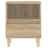 Bedside Cabinet Sonoma Oak 40x35x50 cm - Rear View