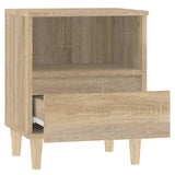 Bedside Cabinets 2 pcs Sonoma Oak 40x35x50 cm - Low Angle