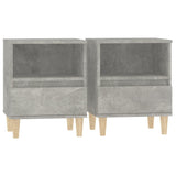 Bedside Cabinets 2 pcs Concrete Grey 40x35x50 cm - Front View