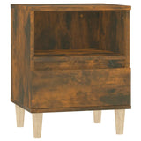 Bedside Cabinet Smoked Oak 40x35x50 cm - Front View