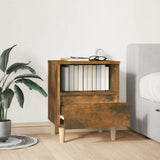 Bedside Cabinet Smoked Oak 40x35x50 cm - Side View