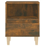 Bedside Cabinet Smoked Oak 40x35x50 cm - Rear View