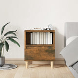 Bedside Cabinets 2 pcs Smoked Oak 40x35x50 cm - Side View