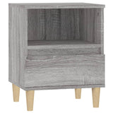 Bedside Cabinets 2 pcs Grey Sonoma 40x35x50 cm - Close-Up Angle