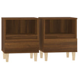 Bedside Cabinets 2 pcs Brown Oak 40x35x50 cm - Front View