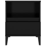 Bedside Cabinets 2 pcs Black 40x35x50 cm - Close-Up Angle