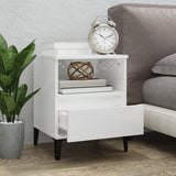 Bedside Cabinet High Gloss White 40x35x50 cm
