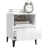 Bedside Cabinet High Gloss White 40x35x50 cm