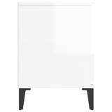 Bedside Cabinet High Gloss White 40x35x50 cm