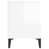 Bedside Cabinet High Gloss White 40x35x50 cm - Low Angle