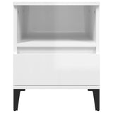 Bedside Cabinets 2 pcs High Gloss White 40x35x50 cm - Close-Up Angle