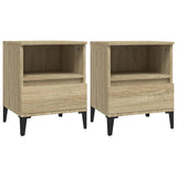 Bedside Cabinets 2 pcs Sonoma Oak 40x35x50 cm - Front View