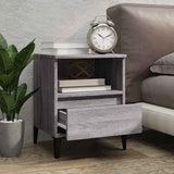 Bedside Cabinet Grey Sonoma 40x35x50 cm - Side View