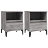 Bedside Cabinets 2 pcs Grey Sonoma 40x35x50 cm - Front View