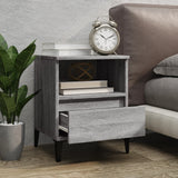 Bedside Cabinets 2 pcs Grey Sonoma 40x35x50 cm - Side View