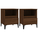 Bedside Cabinets 2 pcs Brown Oak 40x35x50 cm - Front View