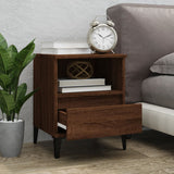 Bedside Cabinets 2 pcs Brown Oak 40x35x50 cm - Side View