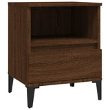 Bedside Cabinets 2 pcs Brown Oak 40x35x50 cm - Rear View