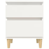 Bedside Cabinet White 40x35x50 cm - 45-Degree Angle