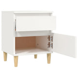 Bedside Cabinet White 40x35x50 cm - Close-Up Angle