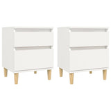 Bedside Cabinets 2 pcs White 40x35x50 cm - Front View