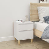 Bedside Cabinets 2 pcs White 40x35x50 cm - Side View