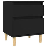 Bedside Cabinet Black 40x35x50 cm - Front View