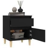 Bedside Cabinet Black 40x35x50 cm - Top-Down View