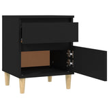 Bedside Cabinet Black 40x35x50 cm - Close-Up Angle