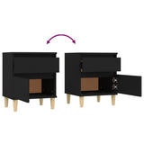 Bedside Cabinet Black 40x35x50 cm - Low Angle