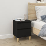 Bedside Cabinets 2 pcs Black 40x35x50 cm - Side View