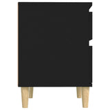 Bedside Cabinets 2 pcs Black 40x35x50 cm - Close-Up Angle