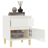 Bedside Cabinet High Gloss White 40x35x50 cm - Top-Down View