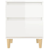Bedside Cabinet High Gloss White 40x35x50 cm - 45-Degree Angle