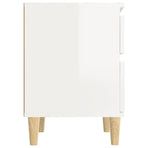 Bedside Cabinet High Gloss White 40x35x50 cm