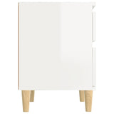 Bedside Cabinet High Gloss White 40x35x50 cm - Rear View
