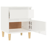 Bedside Cabinet High Gloss White 40x35x50 cm - Close-Up Angle