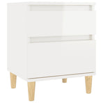 Bedside Cabinets 2 pcs High Gloss White 40x35x50 cm