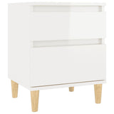 Bedside Cabinets 2 pcs High Gloss White 40x35x50 cm - 45-Degree Angle