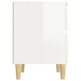 Bedside Cabinets 2 pcs High Gloss White 40x35x50 cm - Close-Up Angle