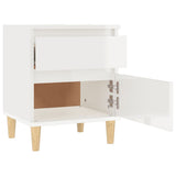 Bedside Cabinets 2 pcs High Gloss White 40x35x50 cm - Low Angle