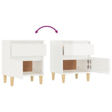 Bedside Cabinets 2 pcs High Gloss White 40x35x50 cm - Extra Image