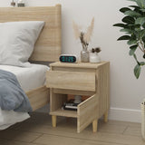 Bedside Cabinet Sonoma Oak 40x35x50 cm - Side View