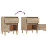 Bedside Cabinet Sonoma Oak 40x35x50 cm - Low Angle